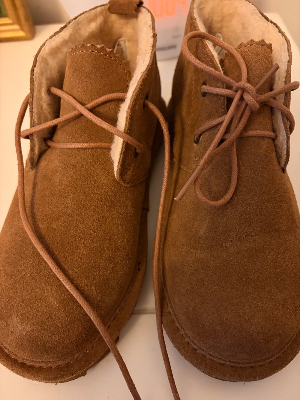 BearPaw Kids Suede Chukka Boots in Chestnut Brown